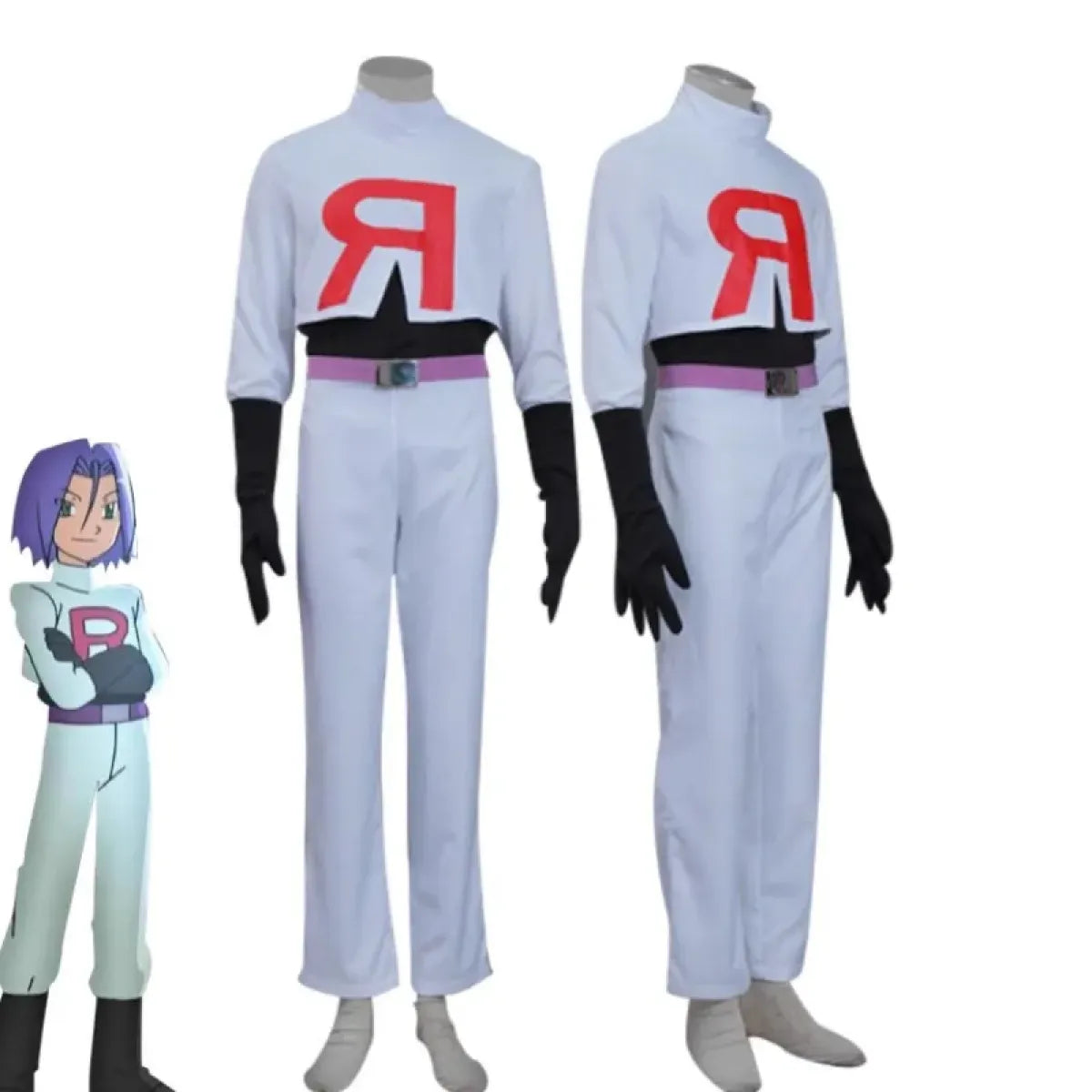 Team Rocket Jessie & James Cosplay Set – Anime Full Outfit for Men & Women