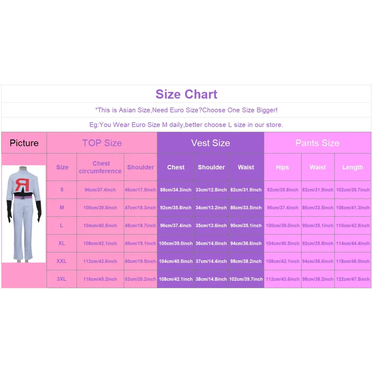 Team Rocket Jessie & James Cosplay Set – Anime Full Outfit for Men & Women