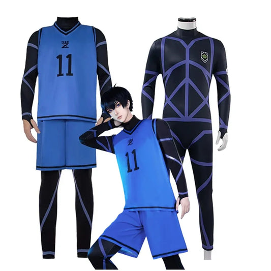 Lock Isagi Yoichi Cosplay Set – Anime Sports Jersey & Jumpsuit