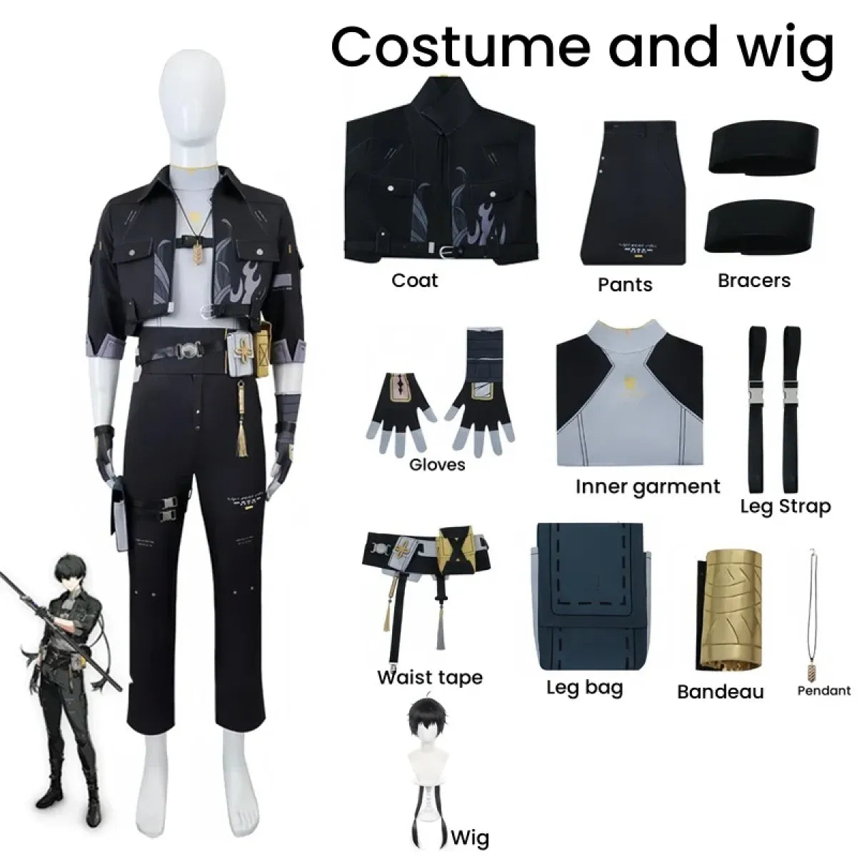 Wuthering Waves Rover Male Cosplay Costume – Full Set with Wig