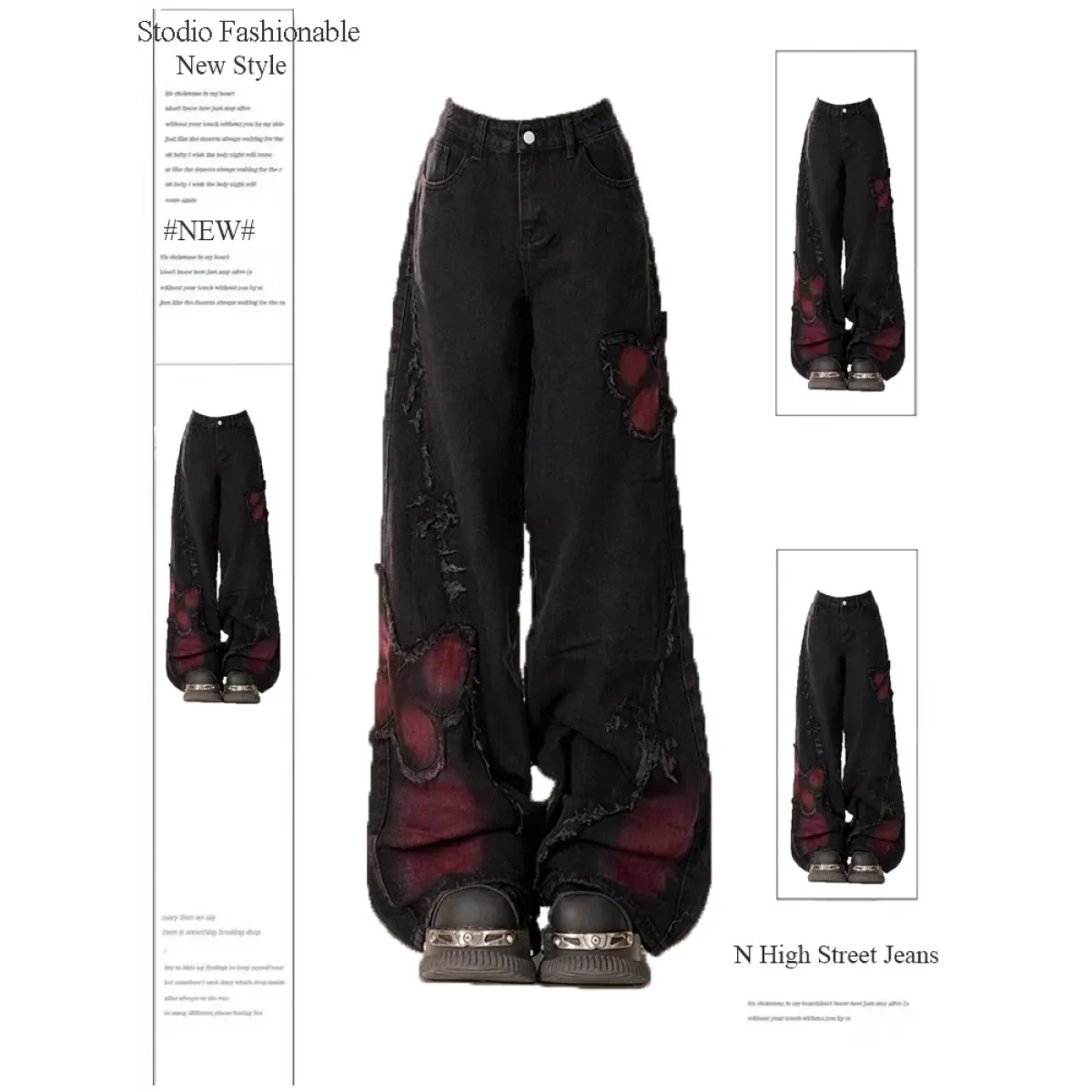 Gothic Baggy Jeans – Y2K Harajuku Grunge Aesthetic