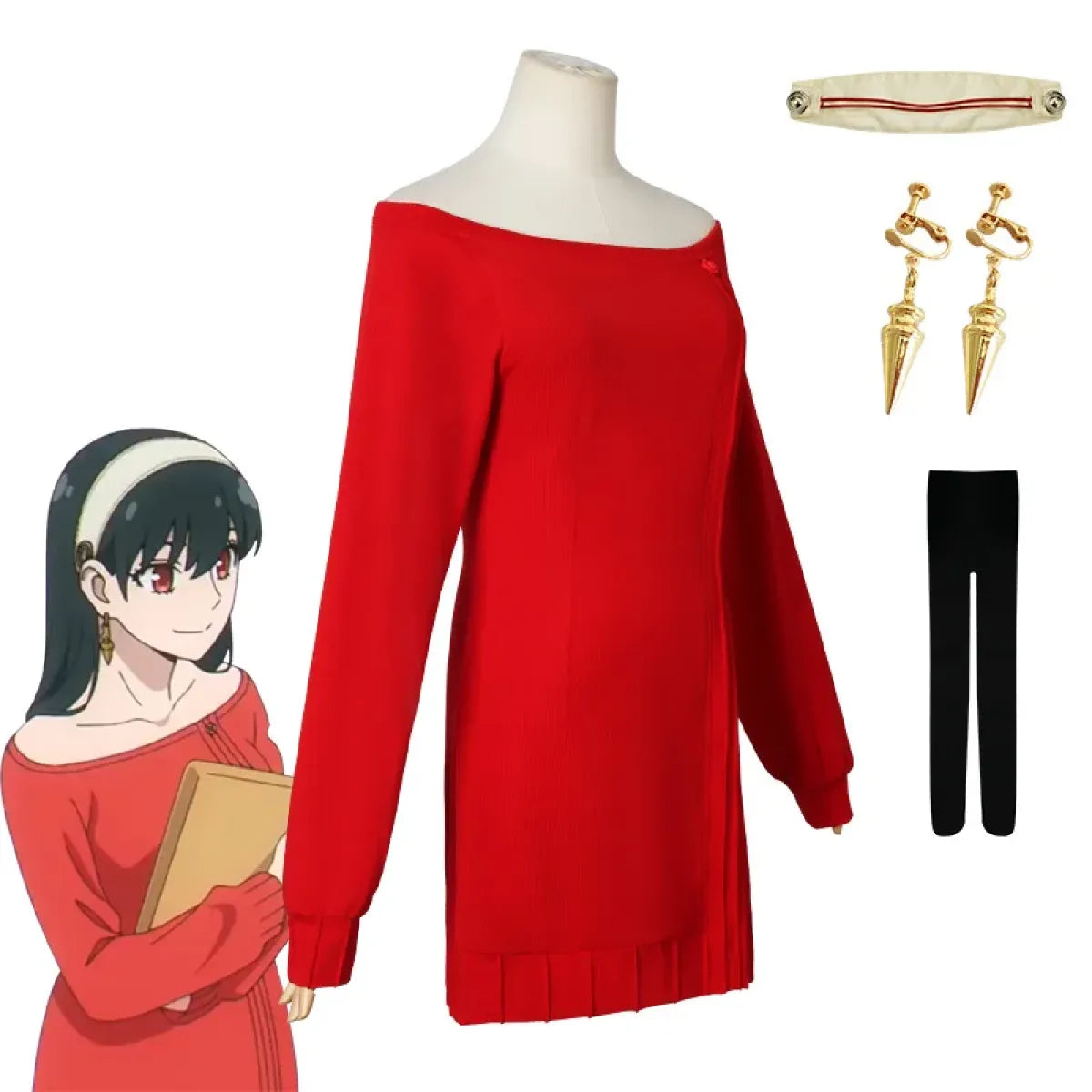 Yor Forger 'Thorn Princess' Cosplay - Sexy Red Sweater Dress