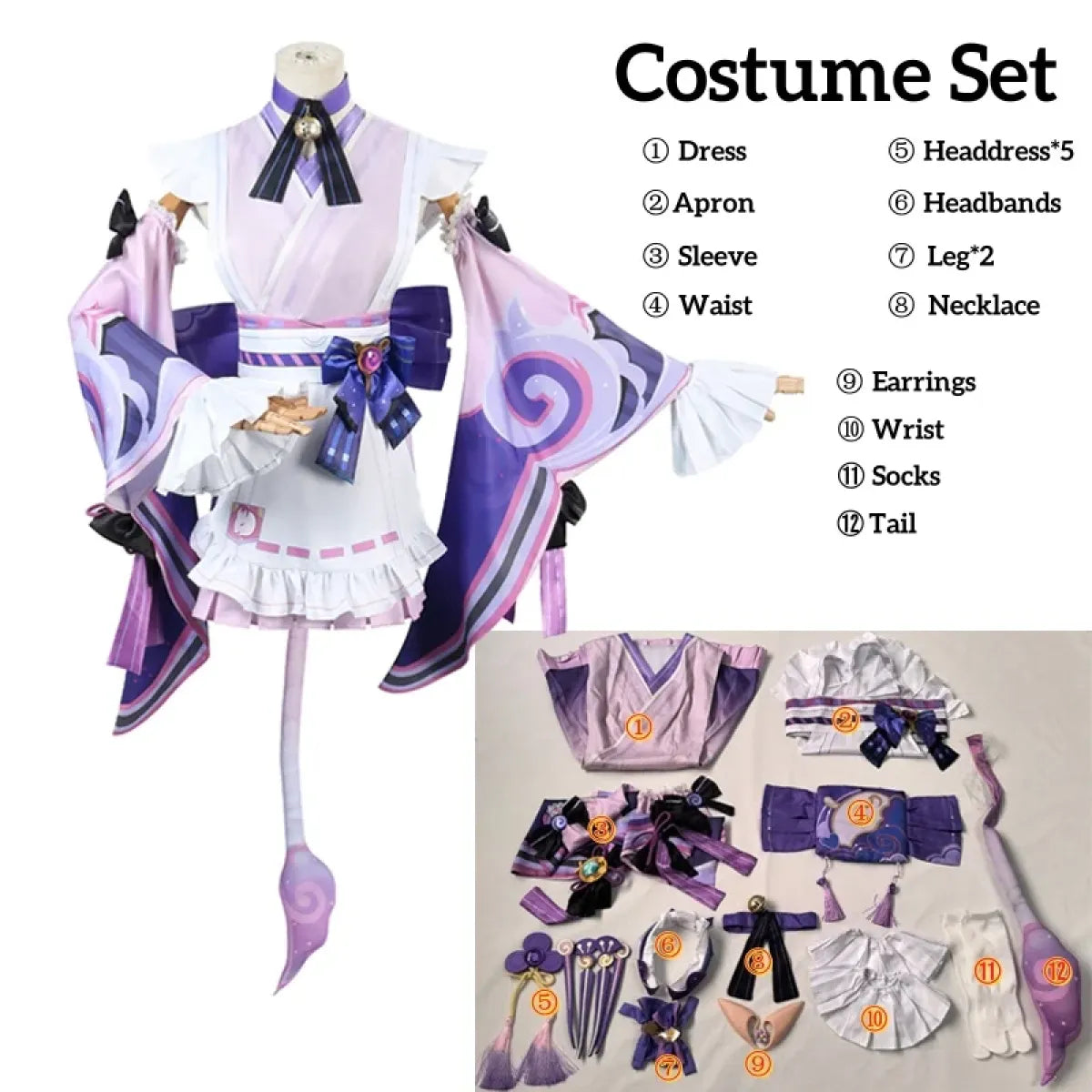Genshin Yumemizuki Cosplay Kimono – Kawaii Fantasy Dress Set